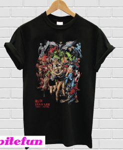 Stan Lee with avenger characters and fan graphic T-Shirt