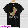 Tree Rex dinosaur Christmas tree lights T-shirt