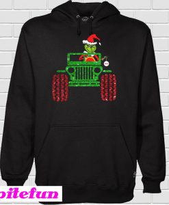 Glitter Grinch Drive Jeep Christmas Hoodie