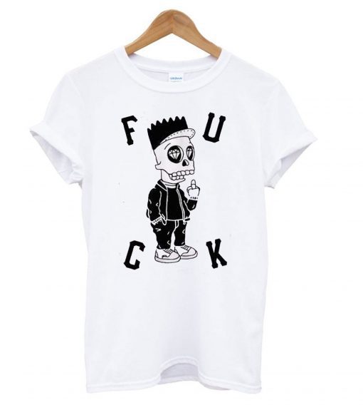 Cartoon Bart Simpson Fuck T-shirt