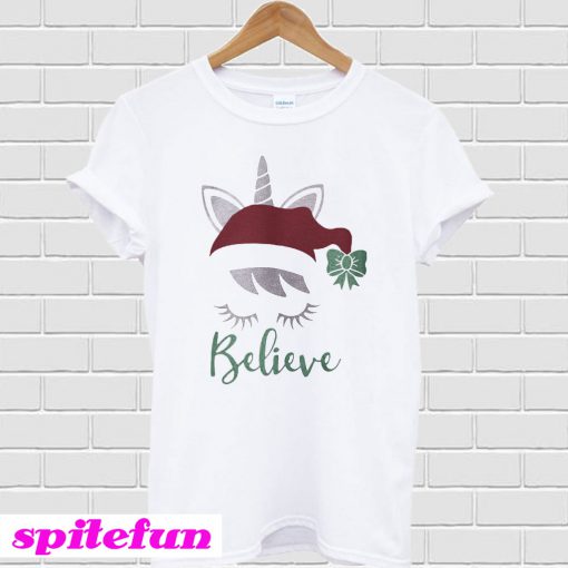 Christmas unicorn believe T-shirt