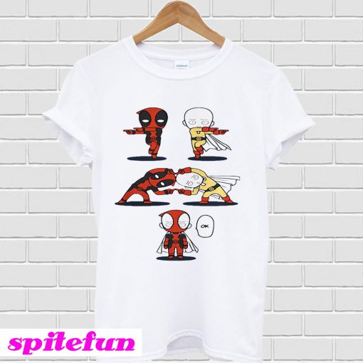 Deadpool and Saitama fusion dance One Punch Man T-shirt