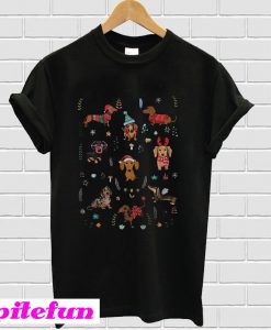 Doxie fabrics Dachshunds Christmas T-shirt