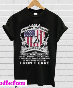 I am a Grumpy veteran I’m allergic to stupidity T-shirt