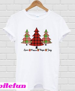 Love Peace Hope Joy trees Christmas T-shirt