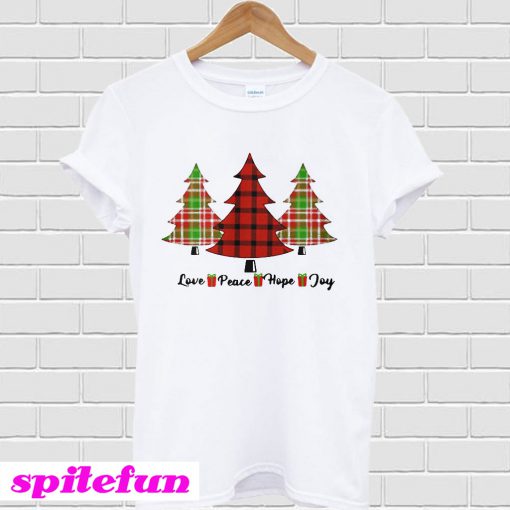 Love Peace Hope Joy trees Christmas T-shirt
