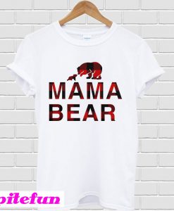 Mama bear with baby bear buffalo plaid T-shirt
