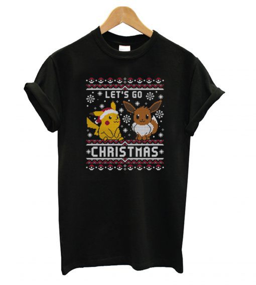 Pikachu and Eevee let’s go Christmas T-shirt