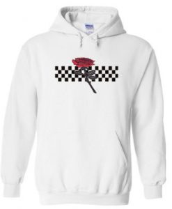 Rose and Checkered Hoodie