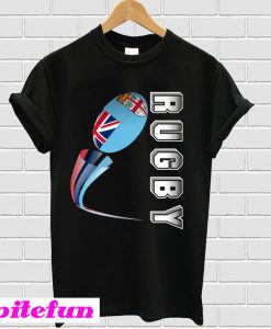 Fiji Rugby Fans Vertical 3D Text T-Shirt