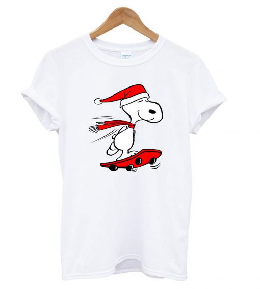 Snoopy Skateboard Christmas T-shirt