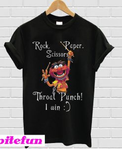 The Muppets Rock Paper Scissors throat punch I win T- shirt