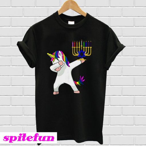 Unicorn Dabbing Hanukkah T-shirt