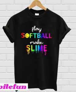 Watercolor play softball make slime T-shirt