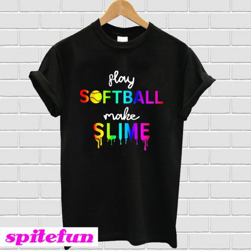 Watercolor play softball make slime T-shirt