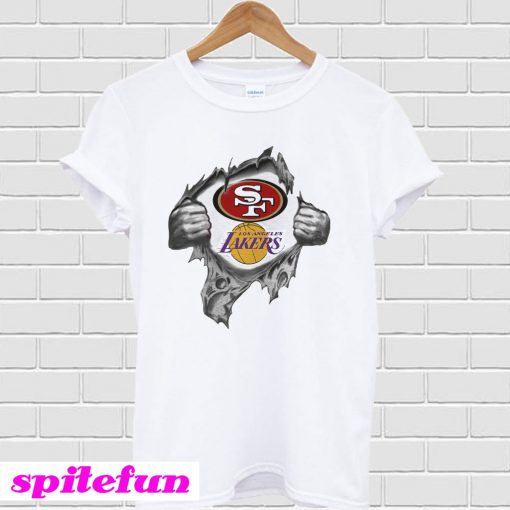 San Francisco 49ers Vs Los Angeles Lakers Inside T-Shirt