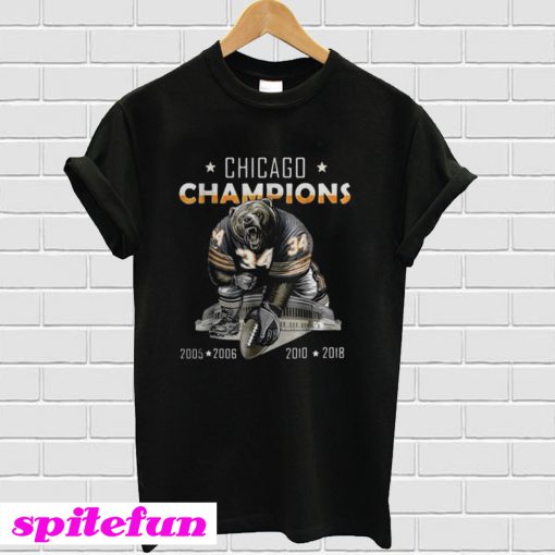 Chicago champions bear 34 2005 2006 2010 2018 shirt