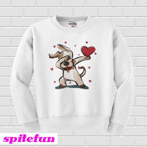 Dabbing Dog Valentine Sweatshirt