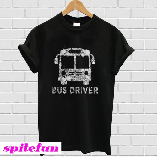 Diamond glitter Bus Driver T-shirt