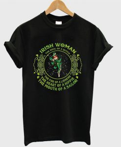 Irish Woman The Soul Of A Witch The Fire Of A Lioness The Heart Of A Hippie T-shirt