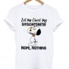 Let Me Check My Giveashitometer Nope Nothing Snoopy And Woodstock T-shirt