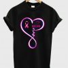 Love My Mom Breast Cancer Mom Heart T-shirt