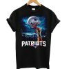 New England Patriots Sky Helmet Black T-shirt