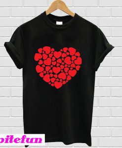 Red Hearts in a Heart Shape Valentine T-shirt