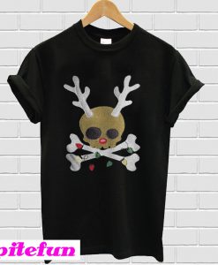 Skull Reindeer light christmas T-shirt