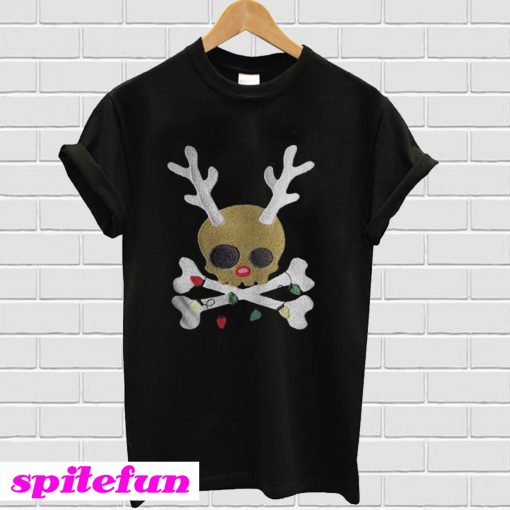 Skull Reindeer light christmas T-shirt