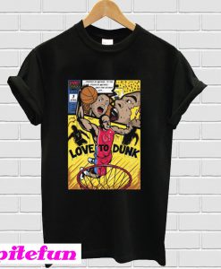 LOVE TO DUNK Comic Basketball T-shirt