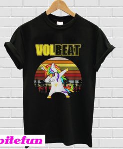 Unicorn dabbing Volbeat retro T-shirt