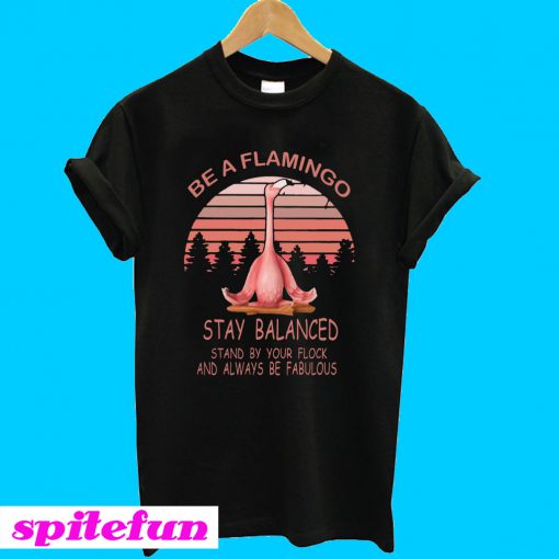 Be A Flamingo Always Be Fabulous Stay Balanced Stand By Your Flock T-Shirt