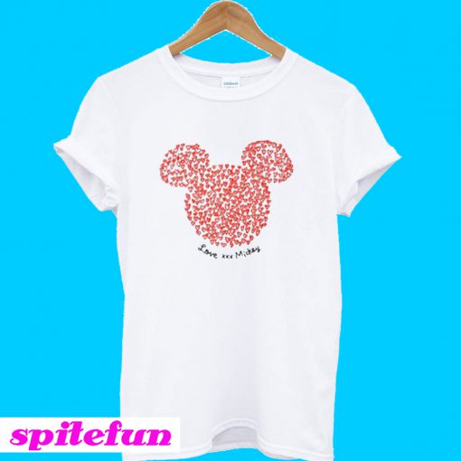 Damski Mickey Mouse Hearts T-Shirt