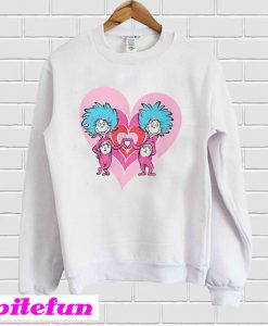 Dr Seuss Valentine Thing 1 Thing 2 Sweatshirt