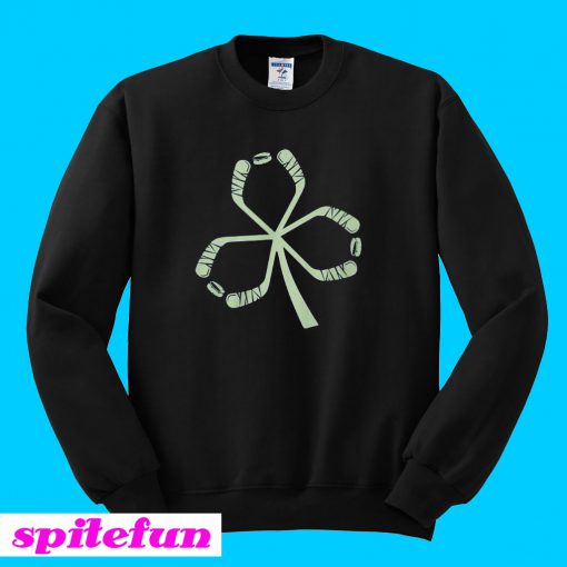 Hockey Clover st Patricks Day Sweatshirt