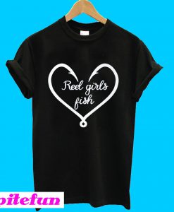 Valentine Reel Girls Fish Heart Love T-Shirt