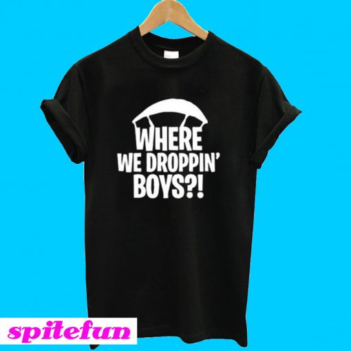 Where We Droppin’ Boys Youth Fortnite T-Shirt