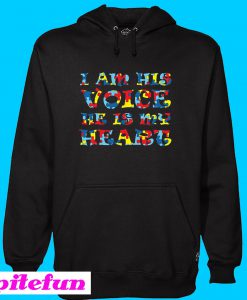 Autism I am his voice he is my heart Hoodie