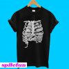 Skeleton chest cat T-shirt