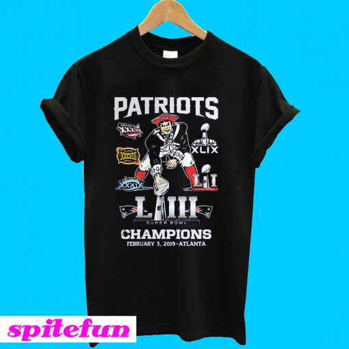 Patriots Super Bowl LIII Champions February 3 2019 Atlanta T-shirt