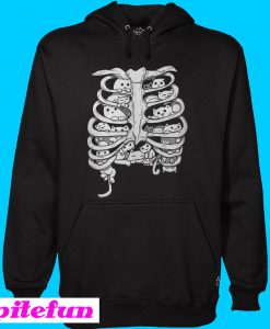 Skeleton chest cat Hoodie