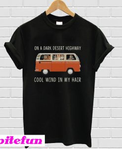 Hippie car and cat on a dark desert highway cool wind in my hair T-Shirt