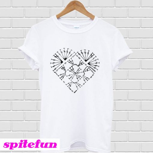 Nice Crochet heart chart T-Shirt