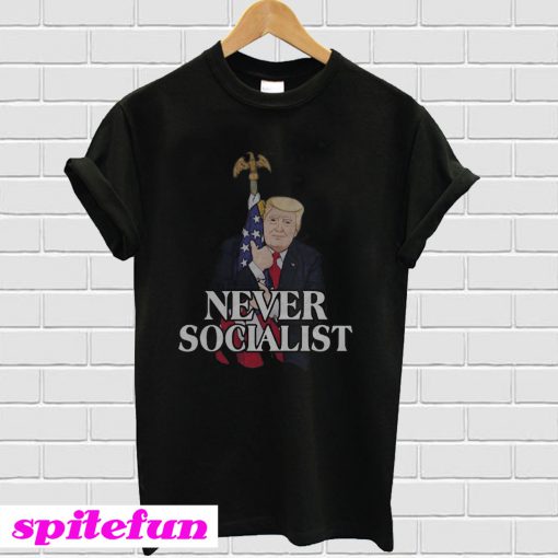 Donald Trump love the flag America Never Socialist T-Shirt