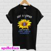 Just a woman who supports child abuse awareness T-Shirt