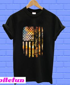 Lovely American Flag Jeep T-shirt