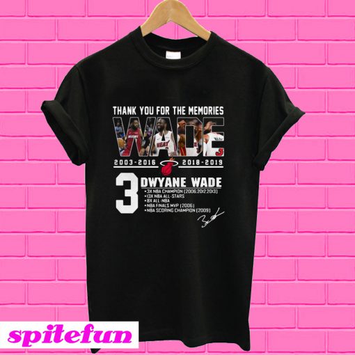 Miami Heat Dwyane Wade Thank You For The Memories T-shirt