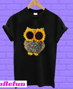 Owl by sunflower and seed T-shirt