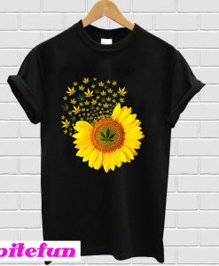 Sunflower Marijuana leaf Weed T-Shirt